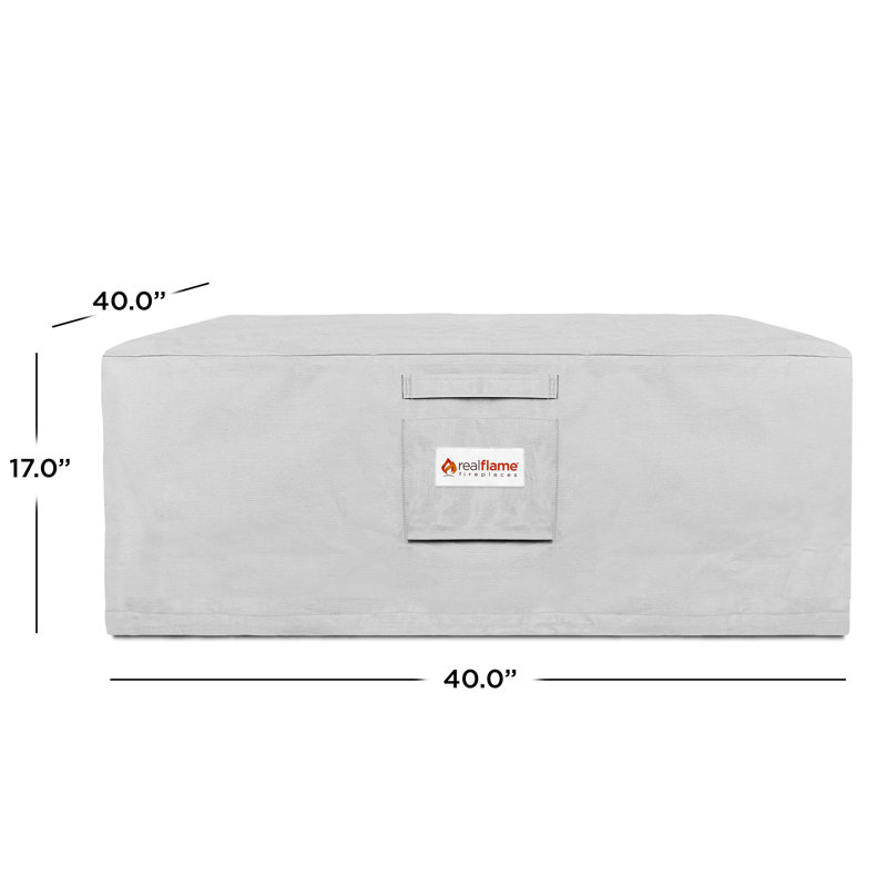 Light Gray Polyester Square Fire Table Protective Cover