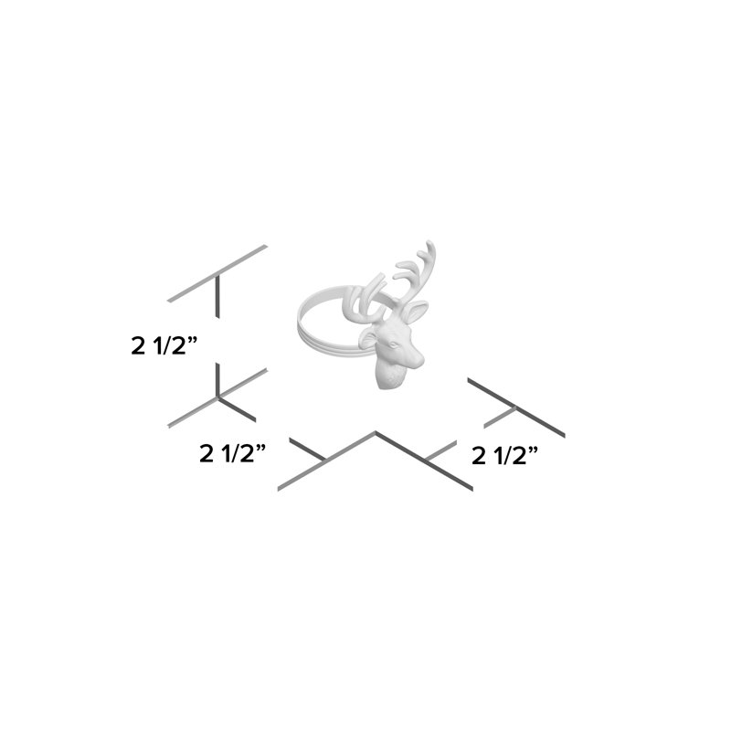 Silver Reindeer Brass Napkin Rings, Set of 4
