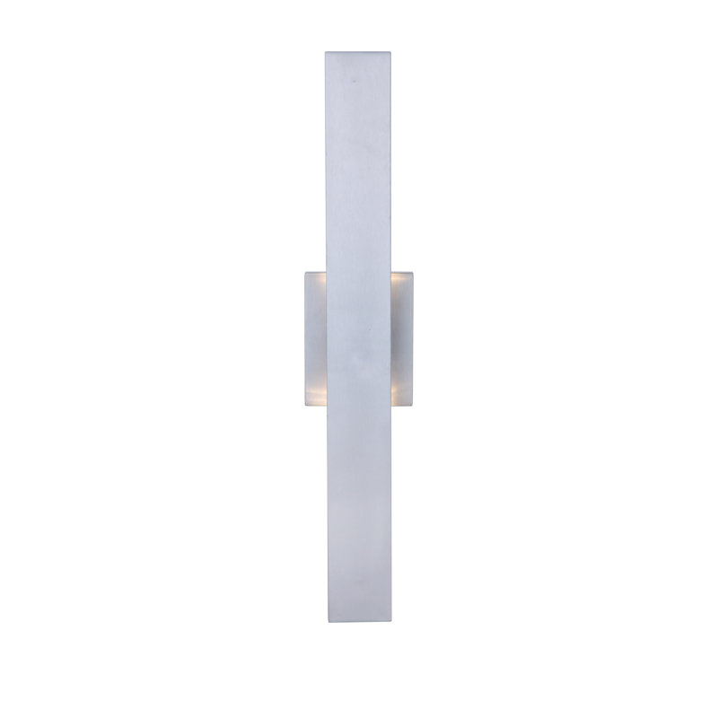 Rens Brushed Aluminum Small LED Wall Lantern, Dimmable