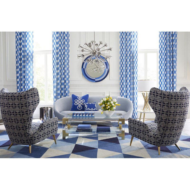 Harlequin 25'' Round Blue Metal and Glass Mirror