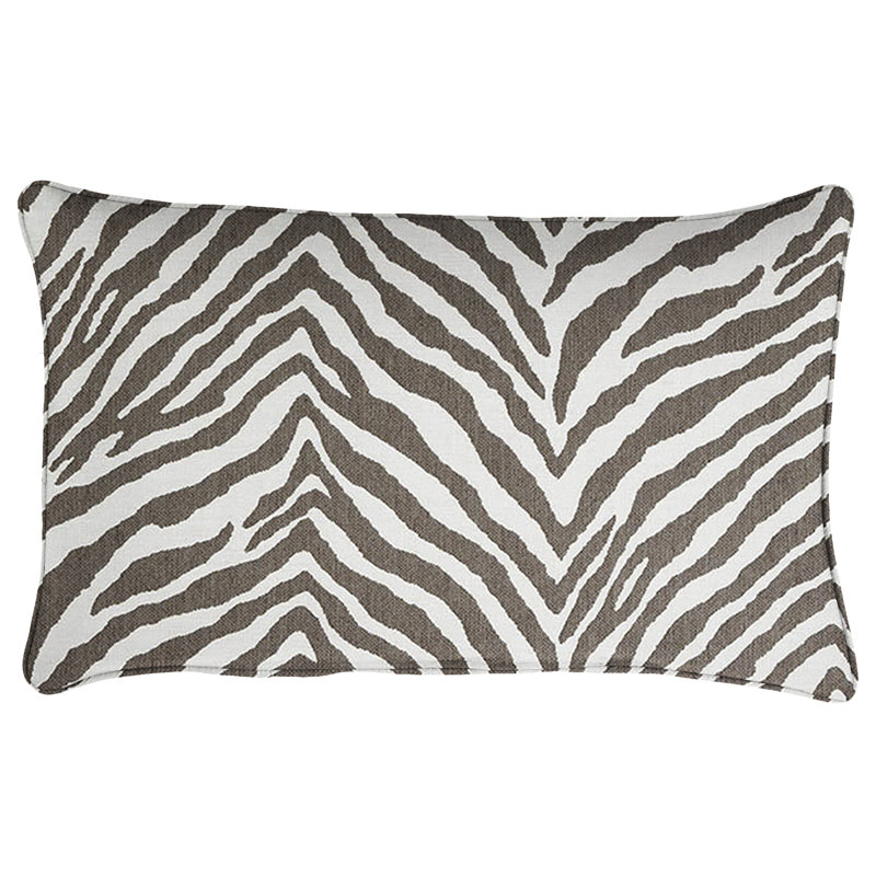 Sunbrella Gray Zebra Print Indoor/Outdoor Lumbar Pillow Set