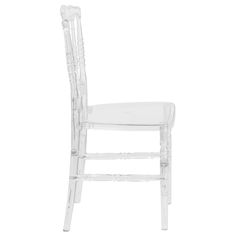 Crystal Clear High-Back Stacking Chair for Events and Banquets