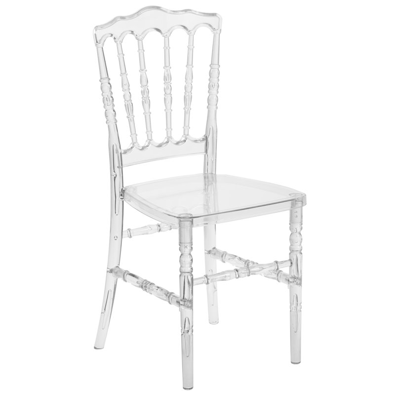Crystal Clear High-Back Stacking Chair for Events and Banquets