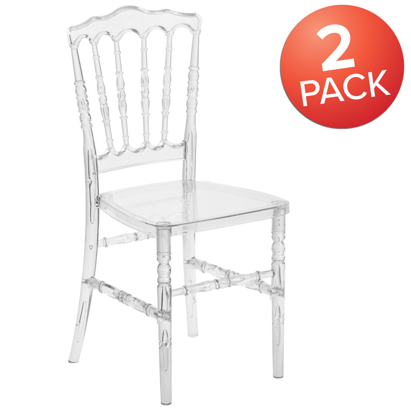 Crystal Clear High-Back Stacking Chair for Events and Banquets