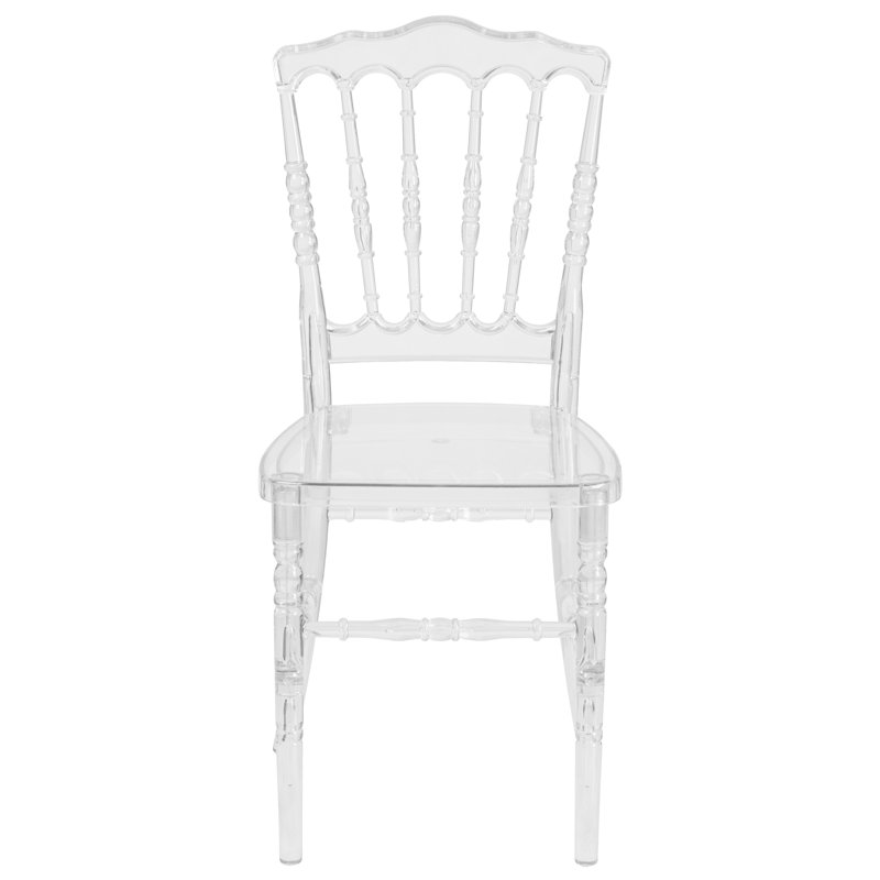 Crystal Clear High-Back Stacking Chair for Events and Banquets