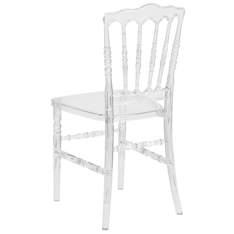 Crystal Clear High-Back Stacking Chair for Events and Banquets