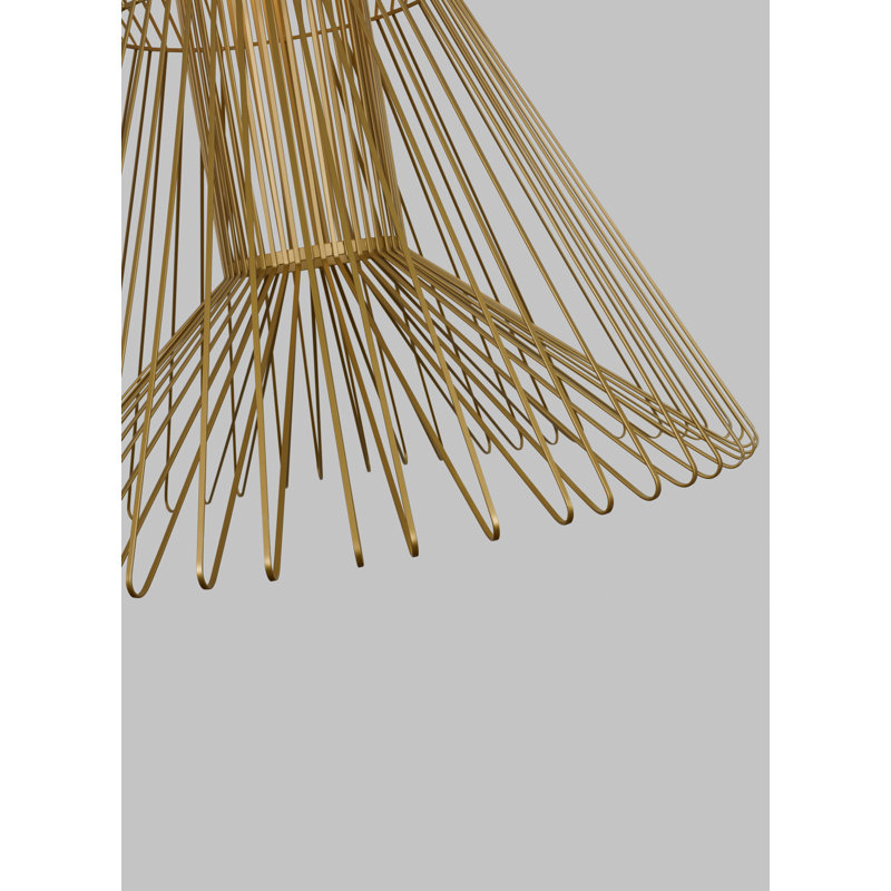 Syrma Grande Satin Gold and Matte Black LED Pendant Light