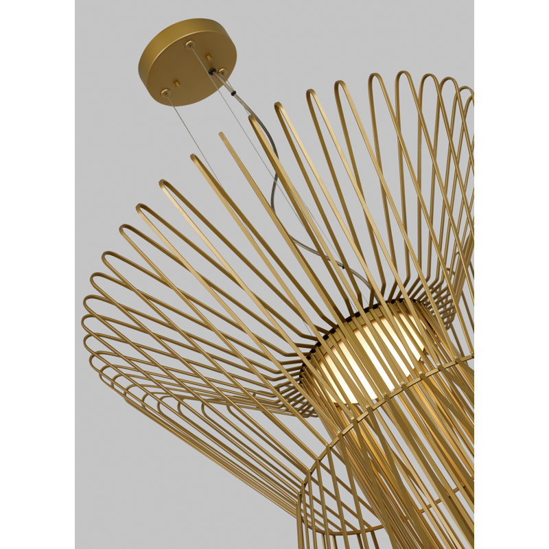 Syrma Grande Satin Gold and Matte Black LED Pendant Light