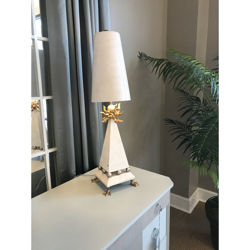 Leda 32" Weathered Brown and Gold Leaf Table Lamp