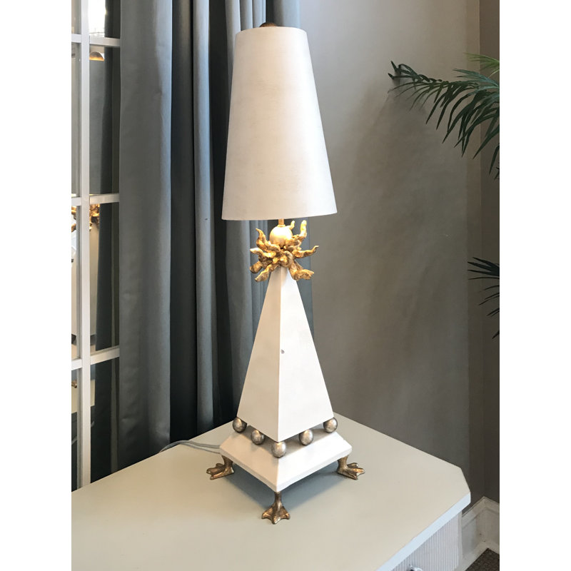 Leda 32" Weathered Brown and Gold Leaf Table Lamp