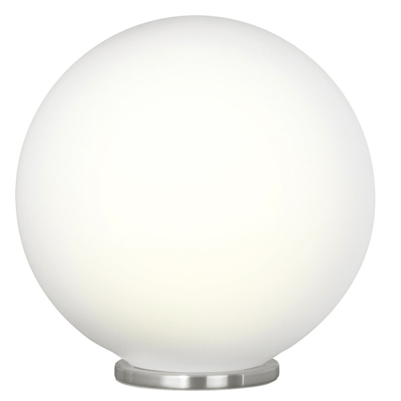 Rondo Silver Globe Table Lamp with Frosted Opal Shade