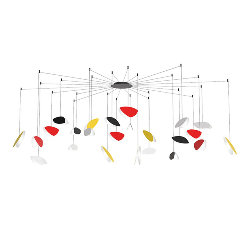 Papillons 36" Black Aluminum LED Pendant with Assorted Shades