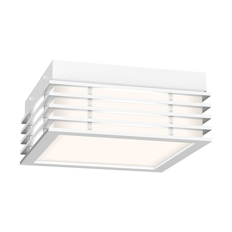 Marue Textured White Square LED Glass Surface Mount