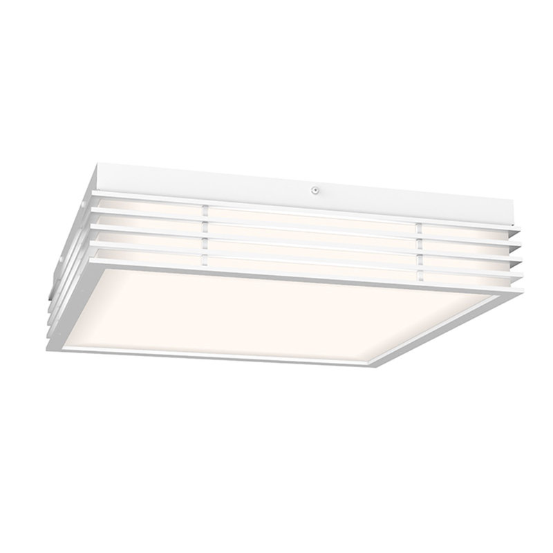 Marue Textured White 14.75" LED Glass Flush Mount