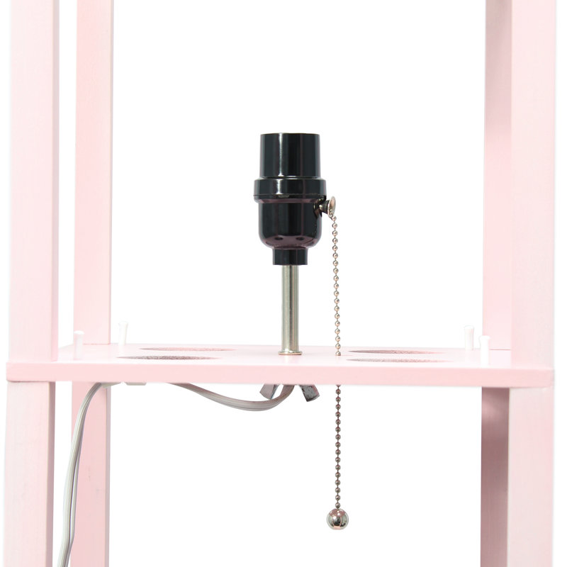 Elegant Light Pink Floor Lamp with Integrated Shelving