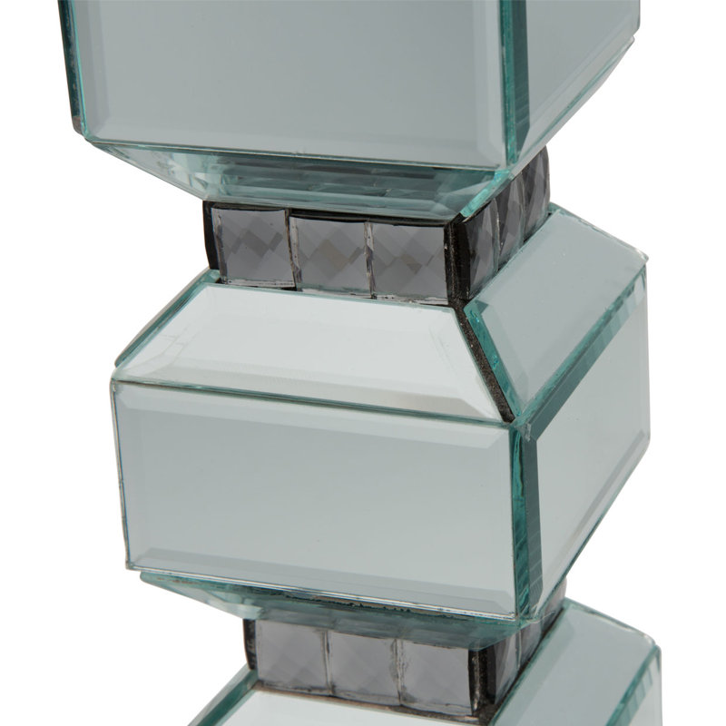 Montreal 15.5'' Ebony Glass Tiered Tabletop Candlestick