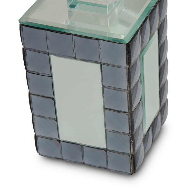 Montreal Mirrored 8.25" Contemporary Glass Candle Holder