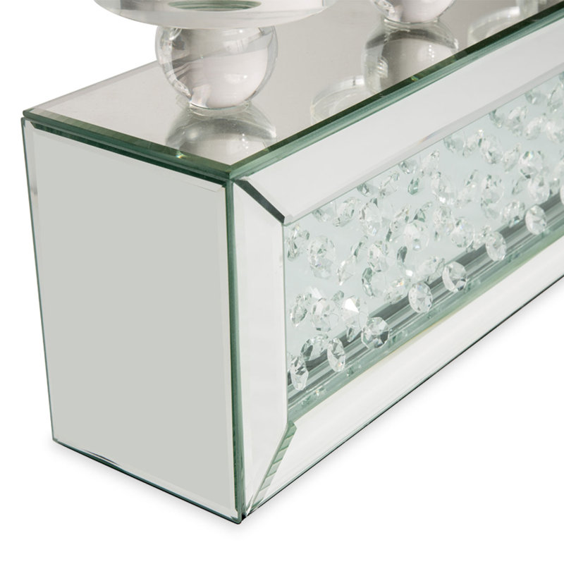 Montreal Elegance 8.75'' Glass Tabletop Candelabra with Crystal Accents