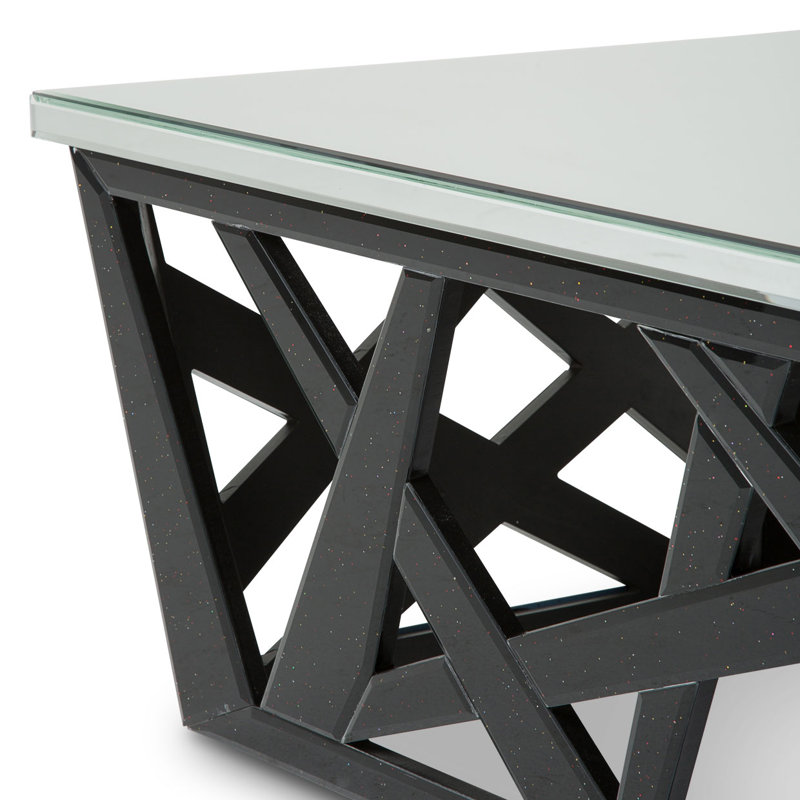 Contemporary Montreal 48" Silver Wood and Glass Coffee Table