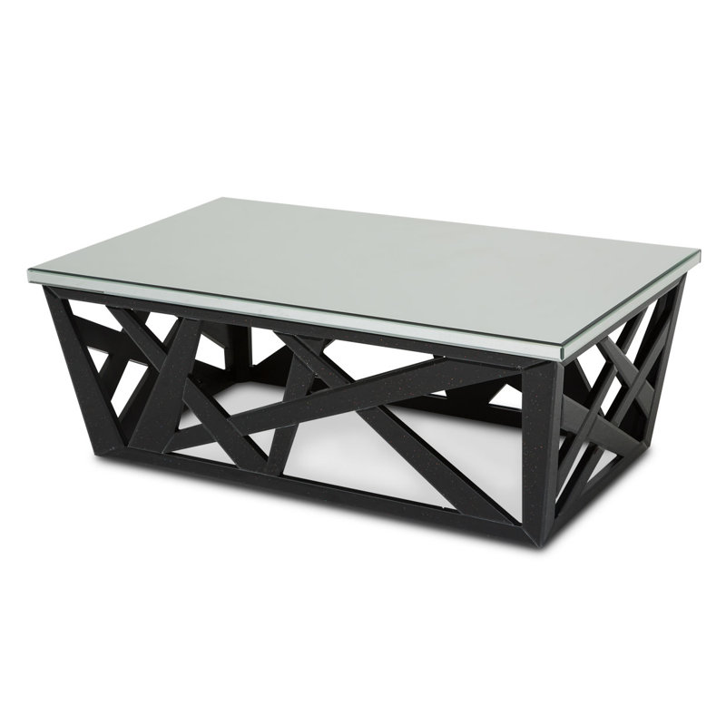 Contemporary Montreal 48" Silver Wood and Glass Coffee Table