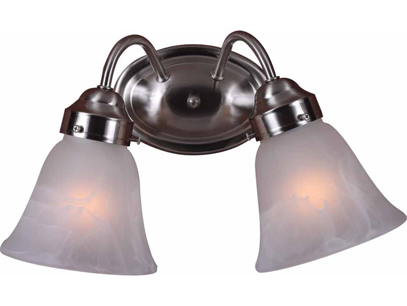 Barcelona Brushed Nickel 2-Light Alabaster Glass Wall Sconce