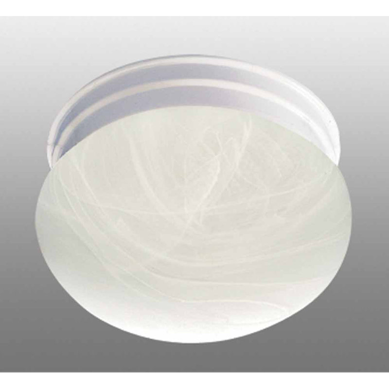 Minster White Alabaster Glass Round Flush Mount Light