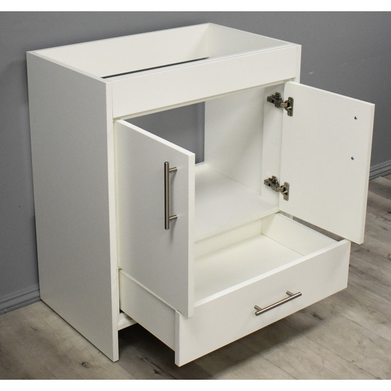 Soft White 30" Freestanding Single Bathroom Vanity
