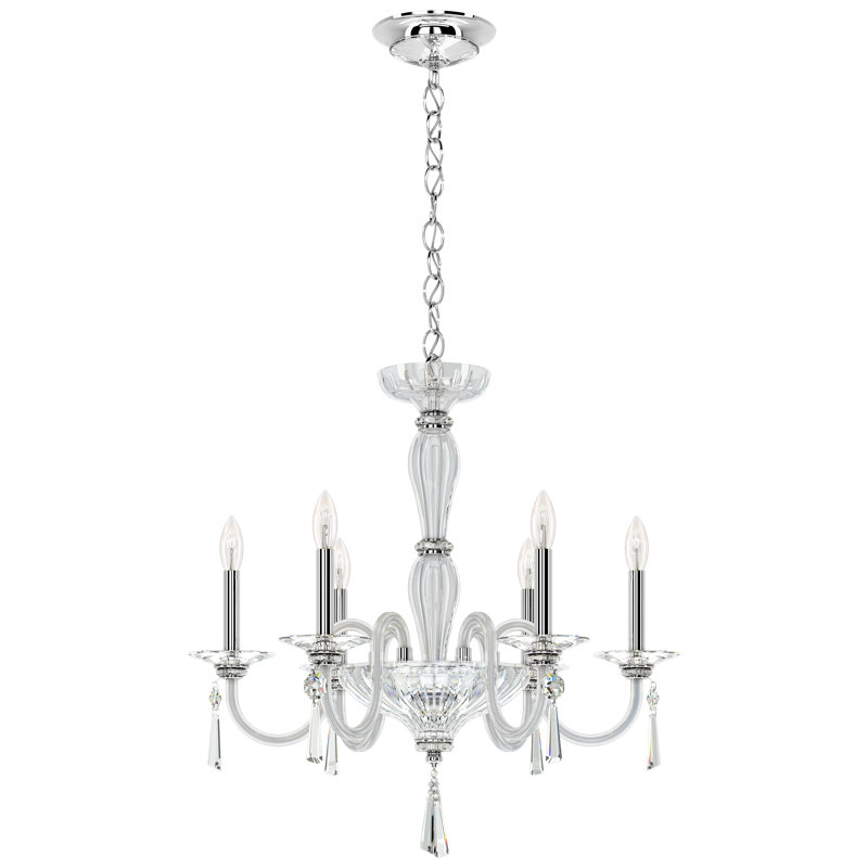 Elegant Black 26" Traditional Crystal Chandelier with Faceted Accents
