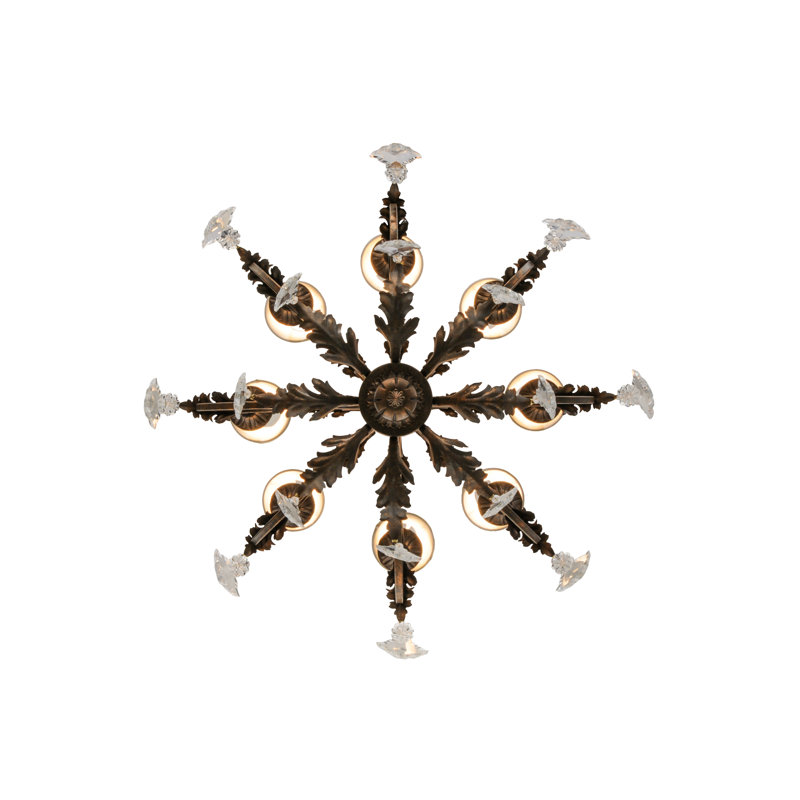 Josephine Gilded Tobacco 8-Light Chandelier with Crystal Accents