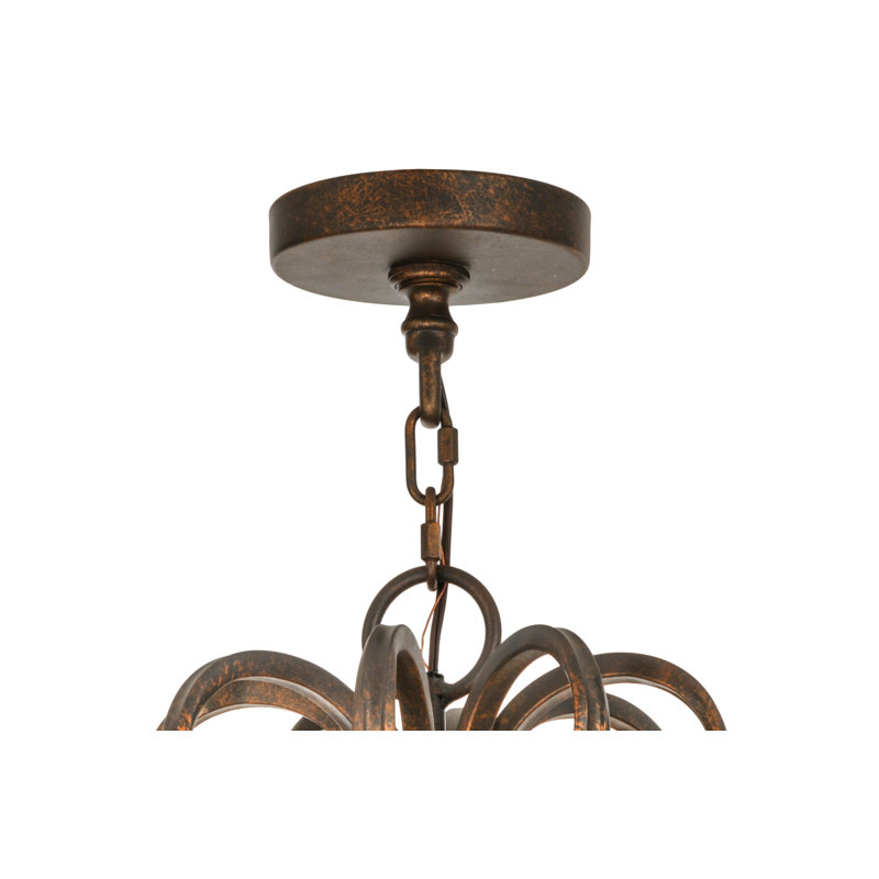 Josephine Gilded Tobacco 8-Light Chandelier with Crystal Accents