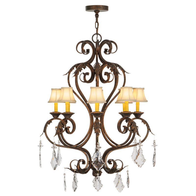 Josephine Gilded Tobacco 8-Light Chandelier with Crystal Accents