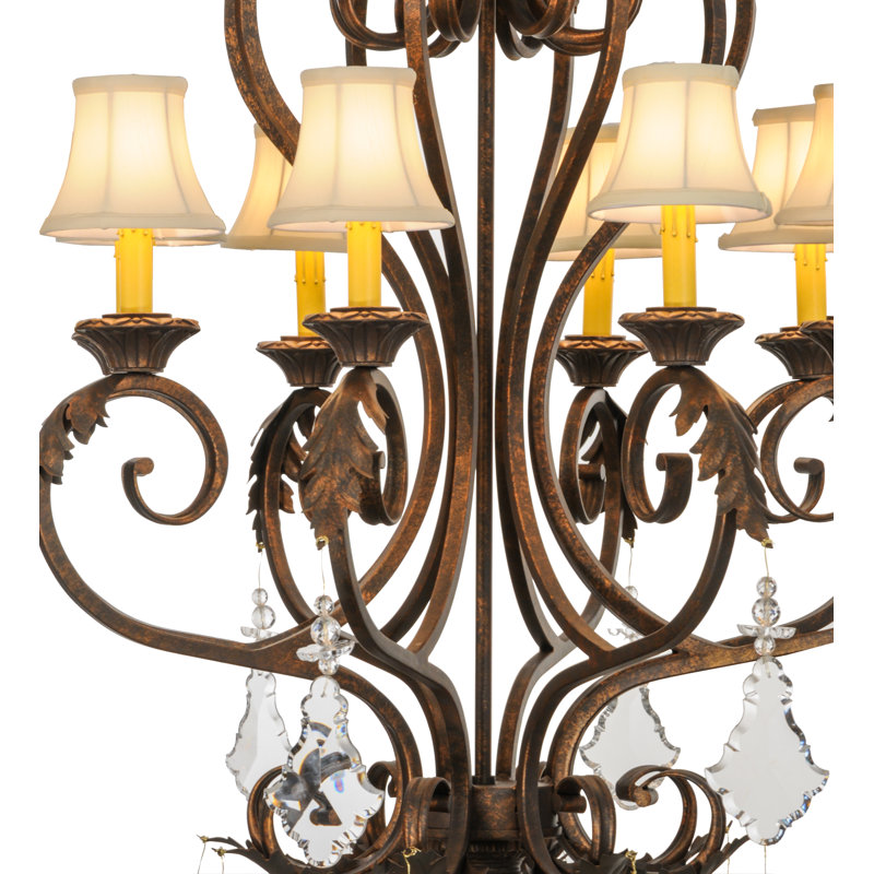 Josephine Gilded Tobacco 8-Light Chandelier with Crystal Accents