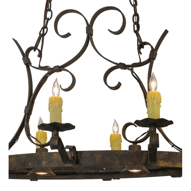 Antiquity Hand-Forged Iron 10-Light Oval Chandelier
