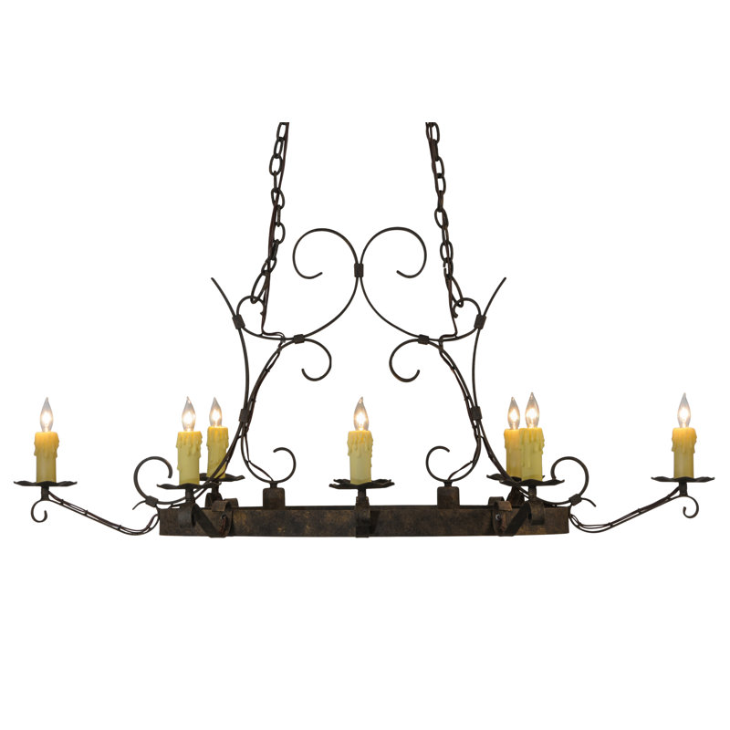 Antiquity Hand-Forged Iron 10-Light Oval Chandelier