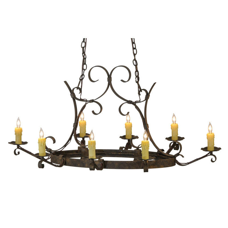 Antiquity Hand-Forged Iron 10-Light Oval Chandelier