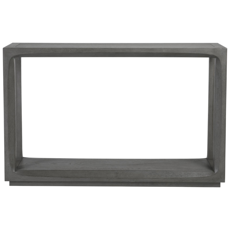 Gray Wood Transitional Console Table with Storage