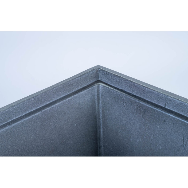 Satin Gun Metal Square Planter - Polyethylene & Stainless Steel