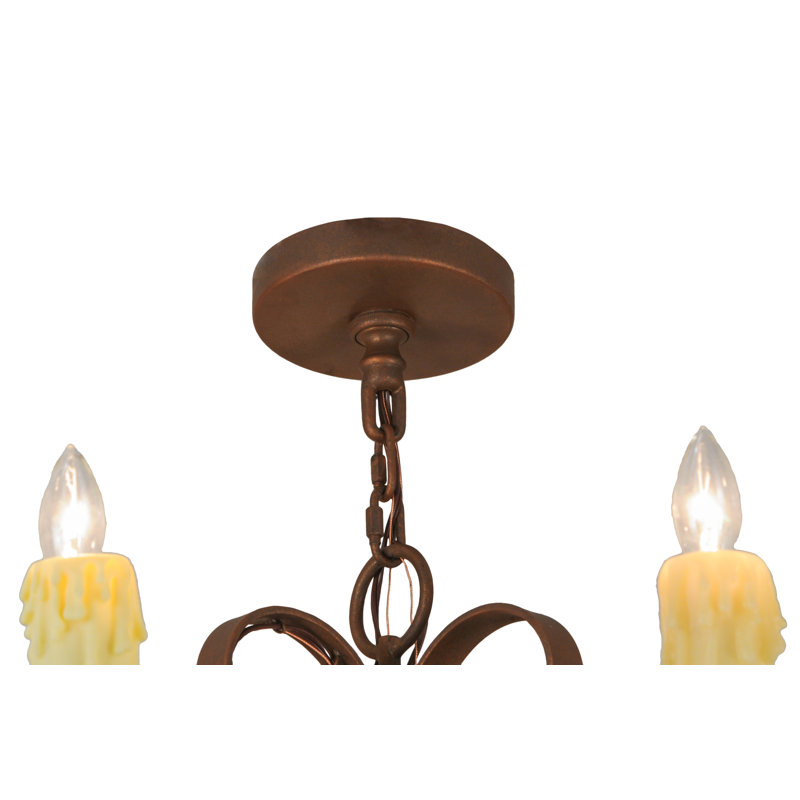 Antique Rust 12-Light Iron Candle Chandelier