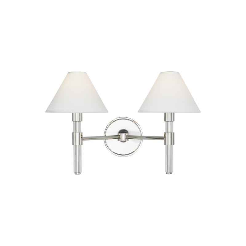 Robert Dimmable Polished Nickel 2-Light Outdoor Vanity Light