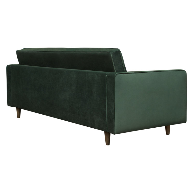 Hunter Green Velvet Tufted 86'' Sofa with Wood Legs