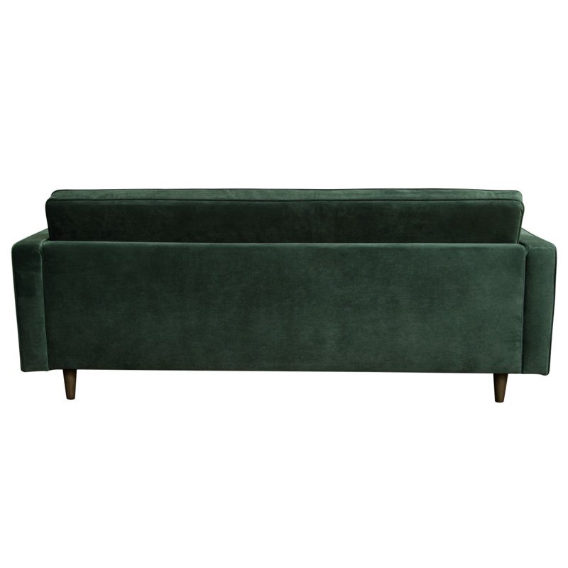 Hunter Green Velvet Tufted 86'' Sofa with Wood Legs