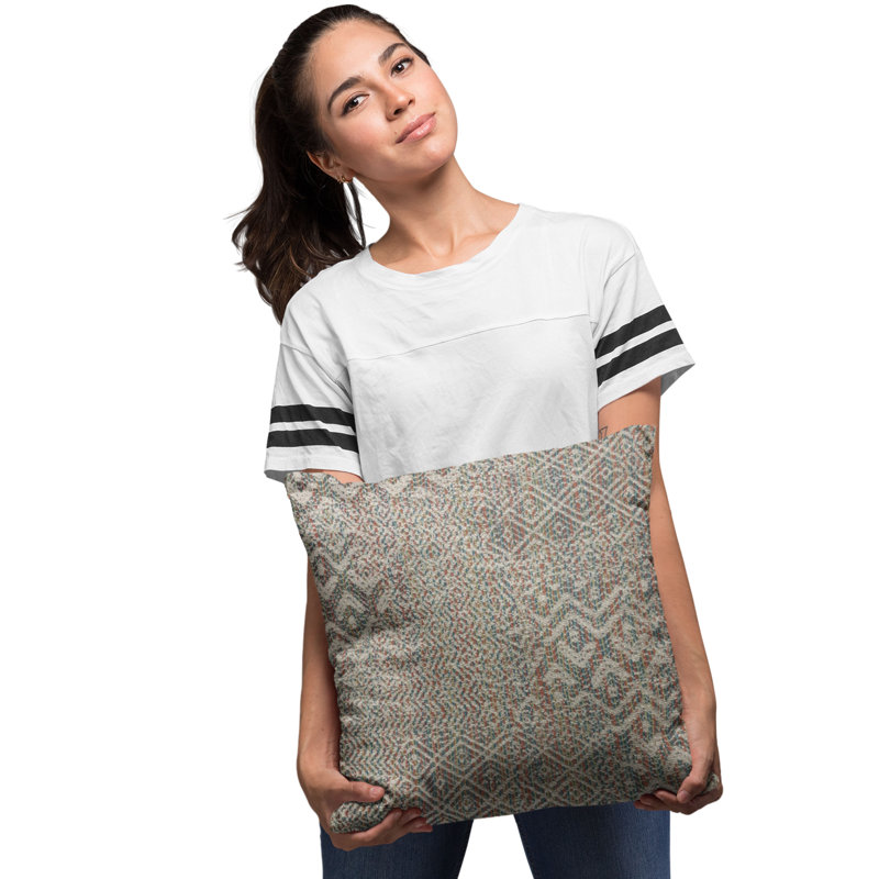Lux Geo 20" Square Cotton Blend Reversible Throw Pillow