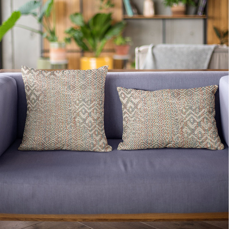 Lux Geo 20" Square Cotton Blend Reversible Throw Pillow