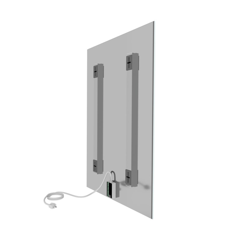 Sleek Mirror Finish 35"x24" Wall-Mounted Radiant Panel Heater, 600W