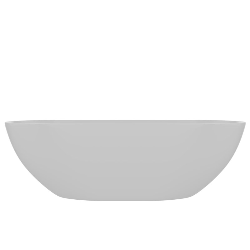 68.5'' White Resin Freestanding Oval Soaking Bathtub