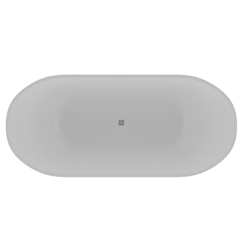68.5'' White Resin Freestanding Oval Soaking Bathtub