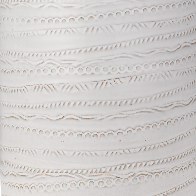 White Ceramic Table Lamp with Linen Shade