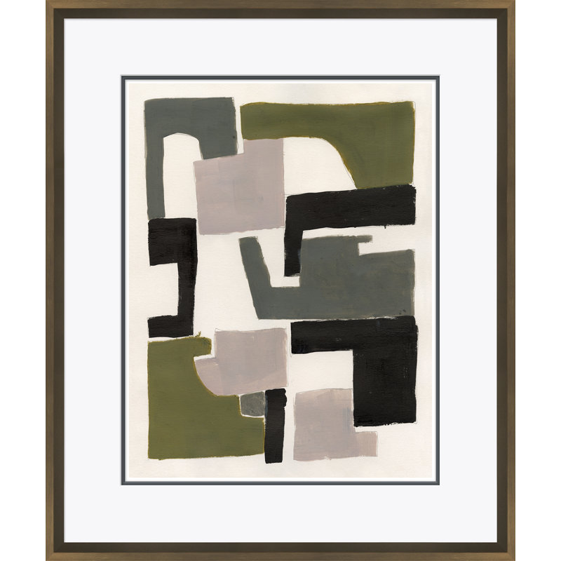 Abstract Shapes II Framed Giclee Print with Wood Molding