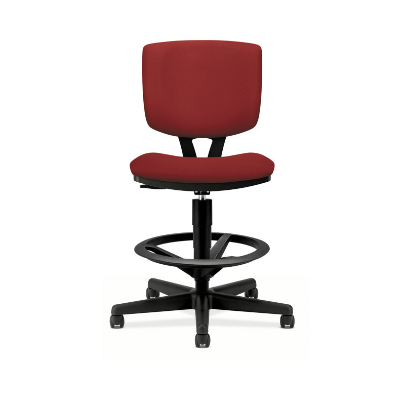 Adjustable 360 Swivel Black Polyester Task Chair with Footrest