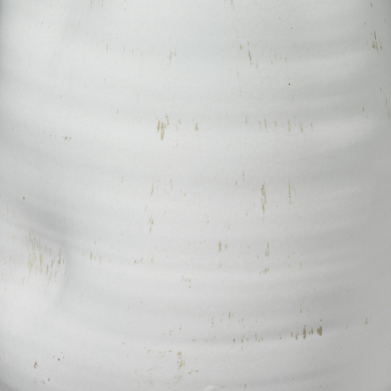 Matte White 14'' Ceramic Dimple Table Vase
